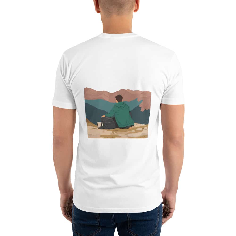 photo t-shirt homme Vivencia porté de dos sur fond blanc